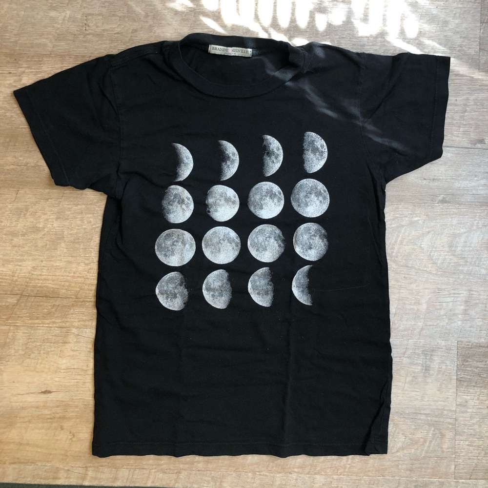 RARE Brandy Melville black moon t-shirt
